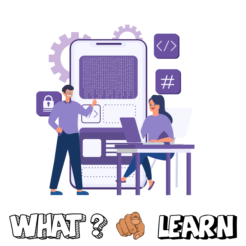 Student exploring app development skills on dual monitors