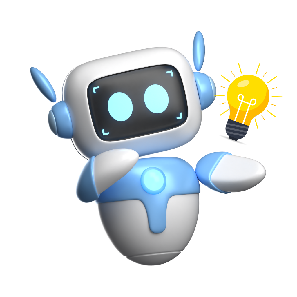 “AI robot holding a glowing bulb symbolizing innovation and career growth through artificial intelligence”